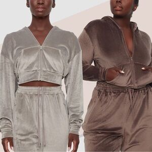 Skims Velour Velvet Wide Leg High Rise Pull-On Pants in Sienna Women's Size 2X